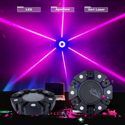 6 Eye Rgb 325 LED Beads Circle Controlled Strobe Moving Head Dj Light-0